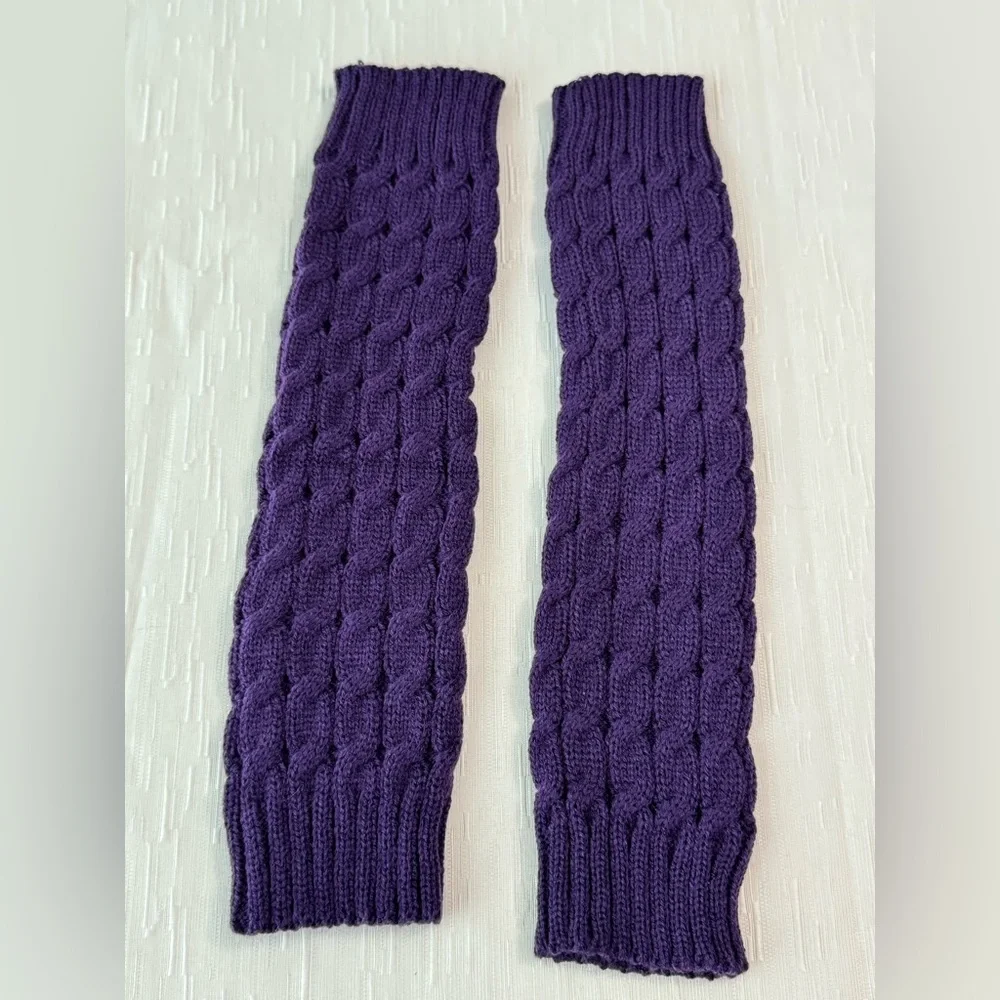 Purple Cable Knit Leg Warmers | Little & Young Girls | NWOT | Winter